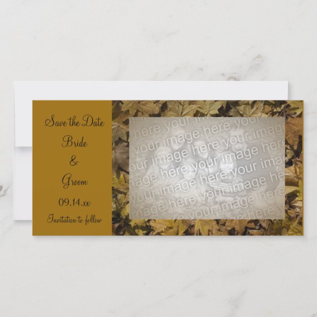 O Fallen Amarelo Deixa o Cartão com fotos de Data (Frente)