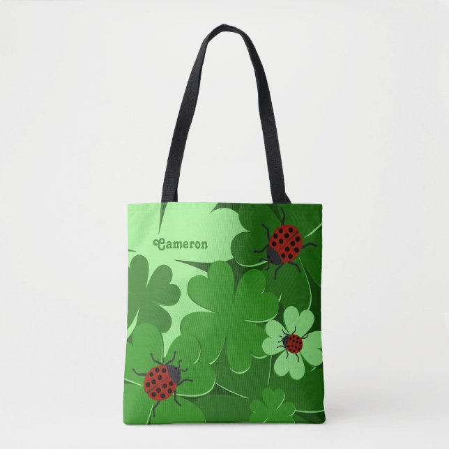 O Fecho Verde Gelado Deixa O Nome Ladybug Tote Bag (Frente)