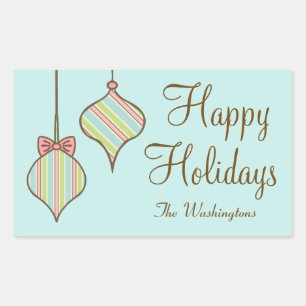 O feriado retro personalizado Ornaments etiquetas