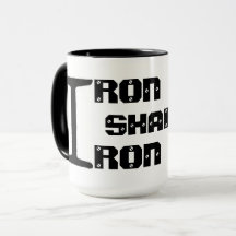 O FERRO SHARPENS a caneca de café do FERRO