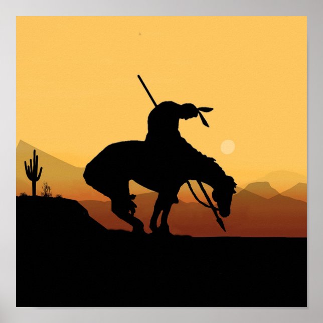 O fim da trilha Sihouette em Sunset Poster (Frente)