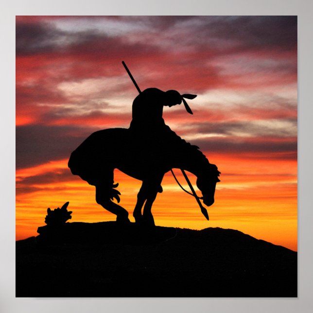 O fim da trilha Sihouette em Sunset Poster (Frente)