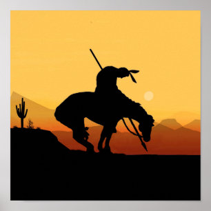 O fim da trilha Sihouette na Sunset Poster