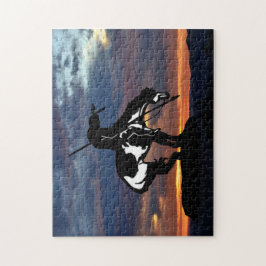 O fim do trilho Silhouette Quebra-cabeça