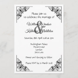 O flourish decorativo encurrala o convite do