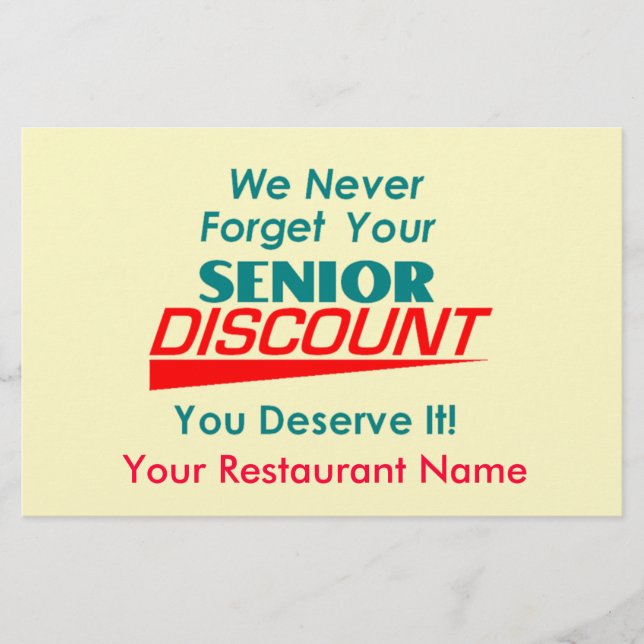 O Folheto de Desconto do Mais velho (Frente)