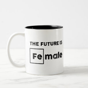 O futuro é caneca fêmea do símbolo químico do Fe