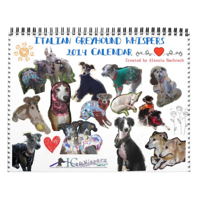 O galgo italiano sussurra o calendário 2014 (Capa)