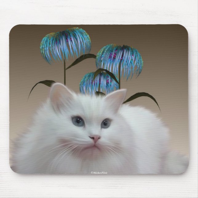 O gatinho floresce Mousepad (Frente)
