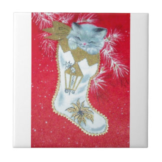 O gatinho o mais doce do Natal do meio século do