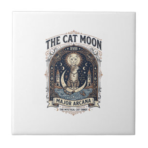 O Gato Carta de Tarot do Gato Lua Arcano Maior Vin