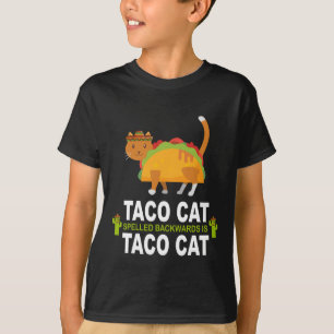 O gato do Taco soletrado para trás é camisa do