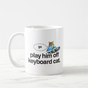 o gato do teclado vai caneca