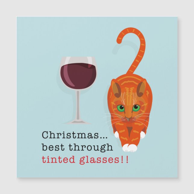 O gato natalino é melhor com óculos pintados (Frente)