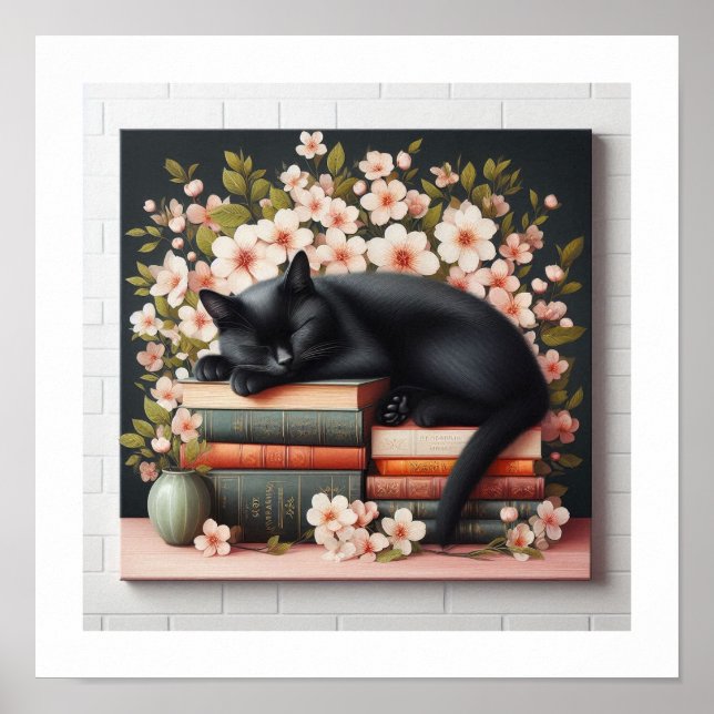 O Gato Negra de Bookish" Poster (Frente)