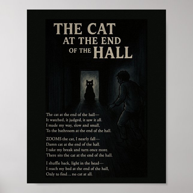 O Gato no Fim do Poster do Poema Hall (Frente)