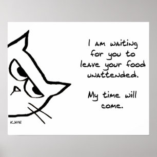 O Gato Roubará Sua Comida - Poster Engraçado De Ga