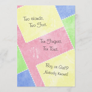 O género bonito do bebê do país revela convites de