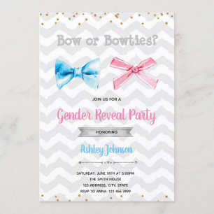 O género do arco ou dos bowties revela o convite
