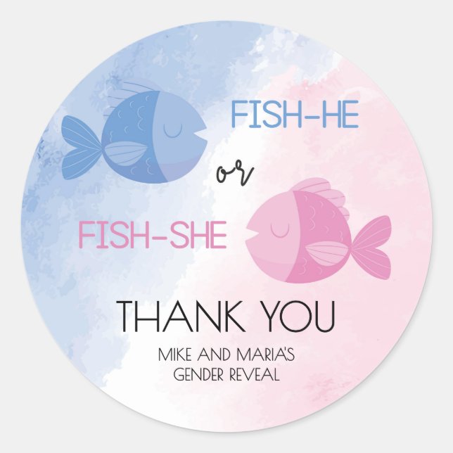 O gênero Fish-he ou Fish-she revela adesivos (Frente)