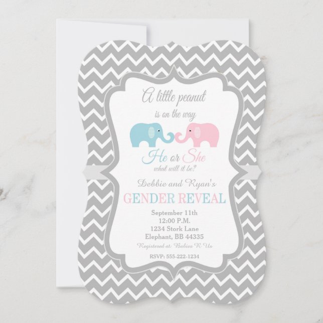 O género revela convites o género de | que revela (Frente)