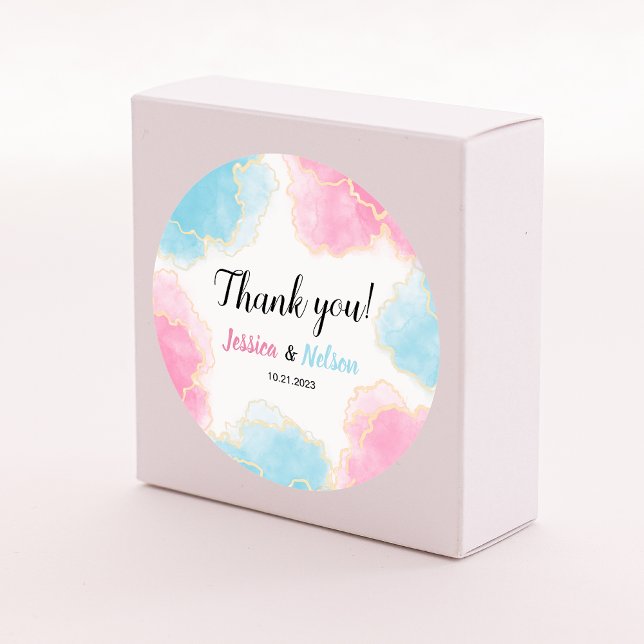 O gênero rosa azul revela adesivos redondos de fes (Criador carregado)