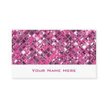 O Glitz telha o branco do cartão de visita do rosa