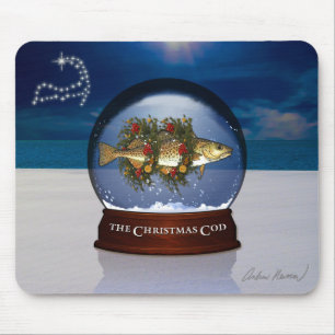 O globo Mousepad da neve do bacalhau do Natal