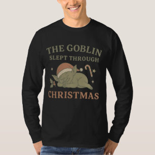 O Goblin Dormiu Durante o Natal Camisa Manga Longa