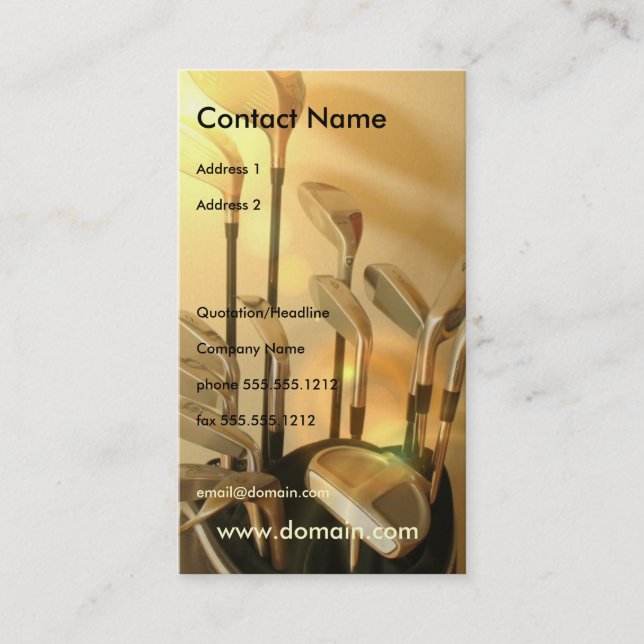 O golfe passa o cartão de visita (Frente)