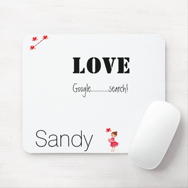 O Google Search Love Hearts Mouse Pad! Mousepad (Com mouse)