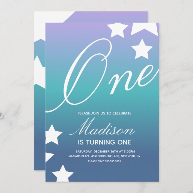 O Gradiente Arco-Íris Estende Qualquer Convite Col (Frente/Verso)