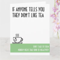 O grande cartão de aniversário verde do Tea Lover