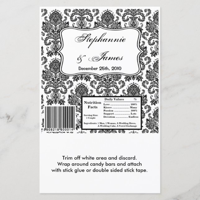 O Grande Invólucro de Bar de Hershey Black White D (Frente)