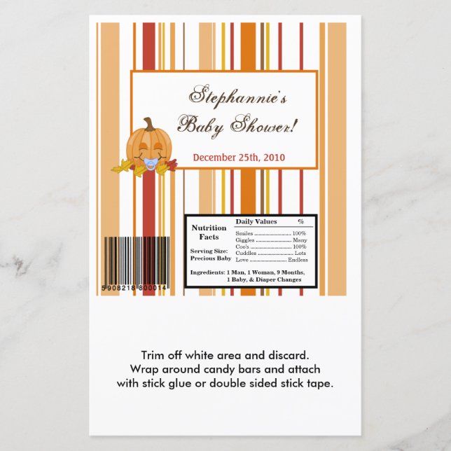 O Grande Invólucro de Bar de Hershey outono Pumpki (Frente)