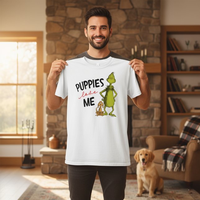 O Grinch e Max | Camiseta Cachorrinhos Me Amam (Criador carregado)
