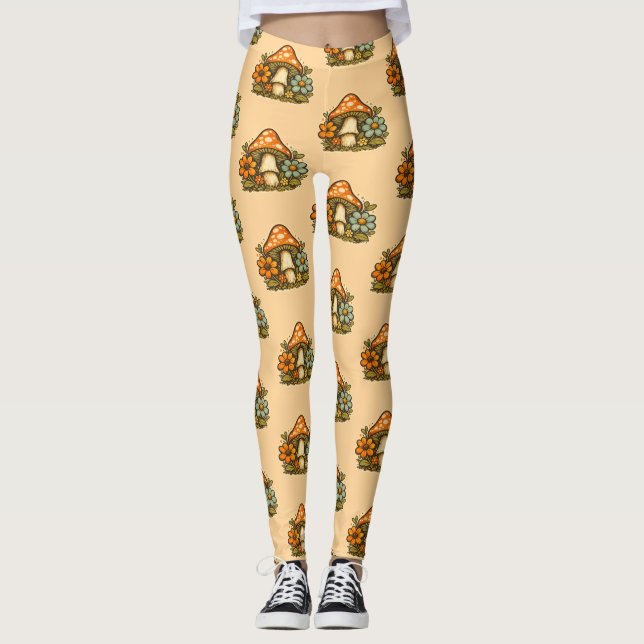 O Groovy Dream Shack: Leggings de Cogumelo (Frente)