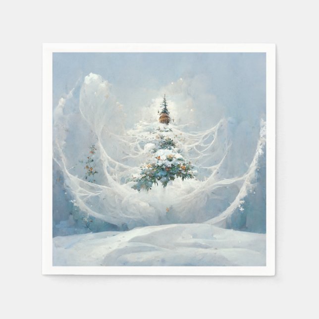 O guardanapo de papel temático de inverno para fes (Frente)