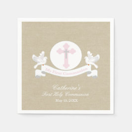 O guardanapo personalizado da minha primeira comun