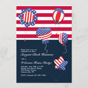 O hélio patriótico Balloons o convite