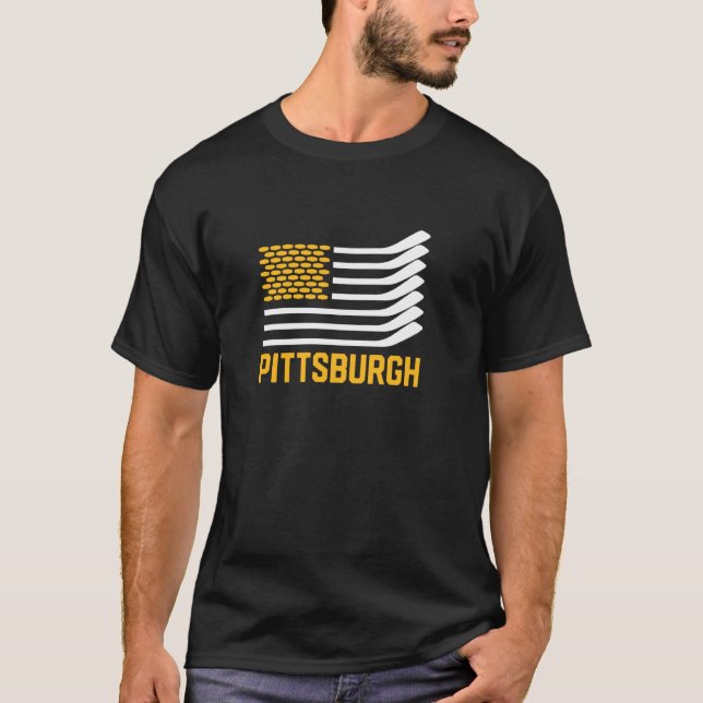 O Hockey De Pittsburgh É Um Pullover Americano (Frente)