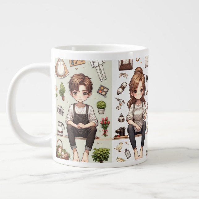 O homem, a mulher. 1 caneca especial (Esquerda)