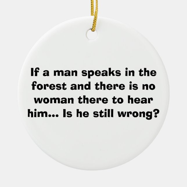 O homem fala no ornamento da floresta - piada (Frente)