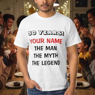 O homem mito a lenda da camisa para os 50º Aniver