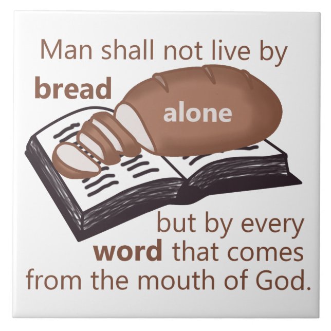 O homem não vive apenas com Azulejo cerâmico (Frente)