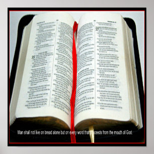 O homem não viverá no poster do cristão do pão