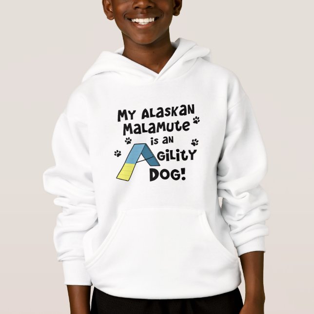 O Hoodie da criança do cão da agilidade do (Frente)