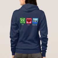 O Hoodie das mulheres da Peace Love Water Polo