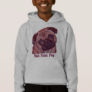 O Hoodie do menino do Pug do zumbido Bah" do