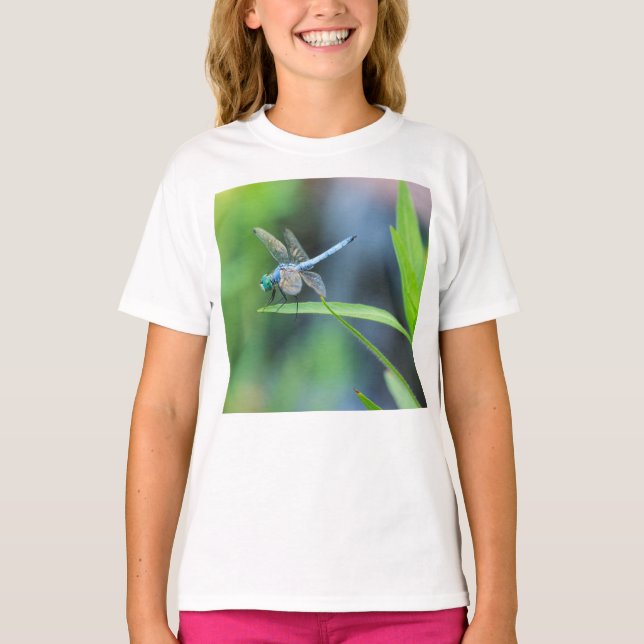 O Hoodie do miúdo azul da libélula (Frente)